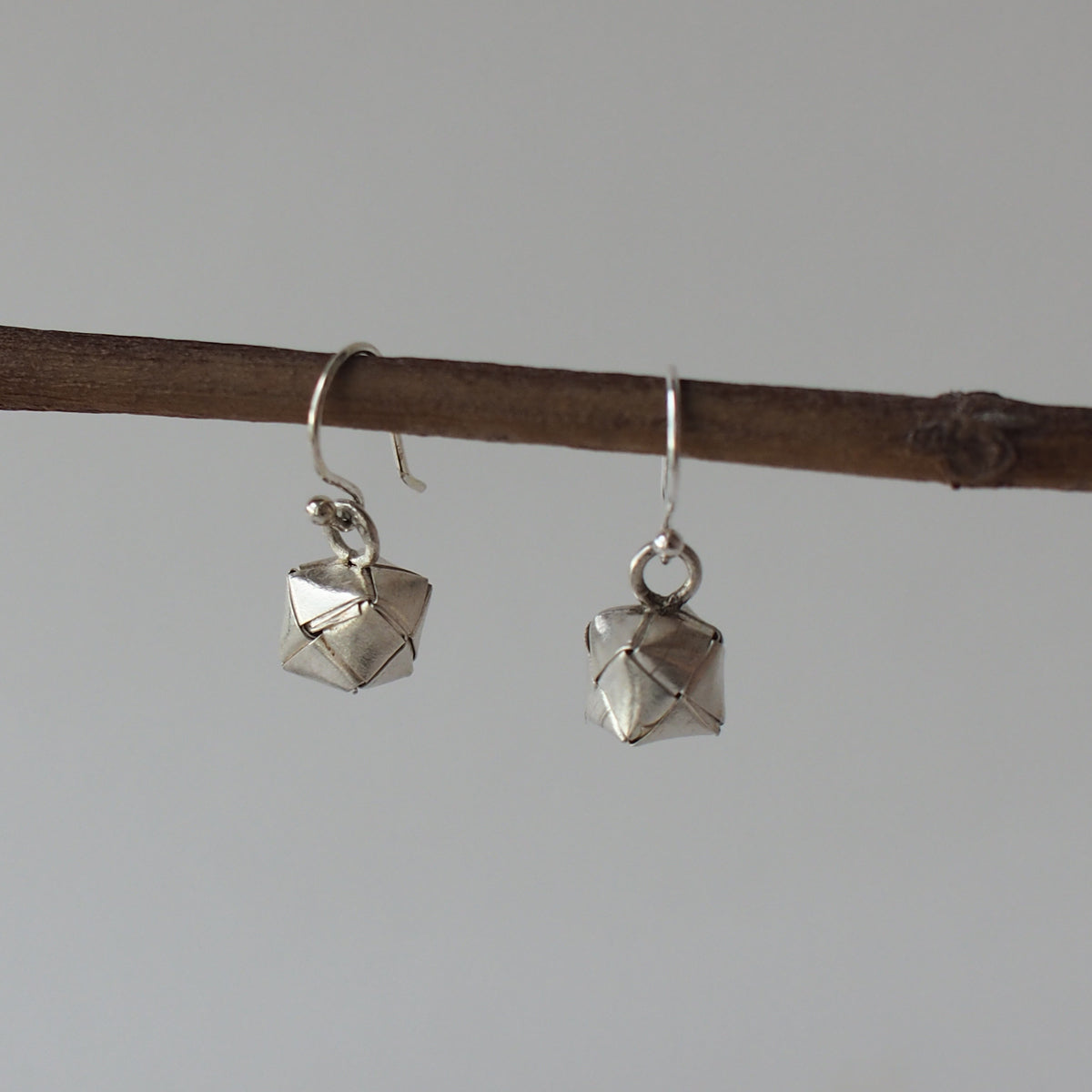 BASKET Handmade Silver Hook Earrings