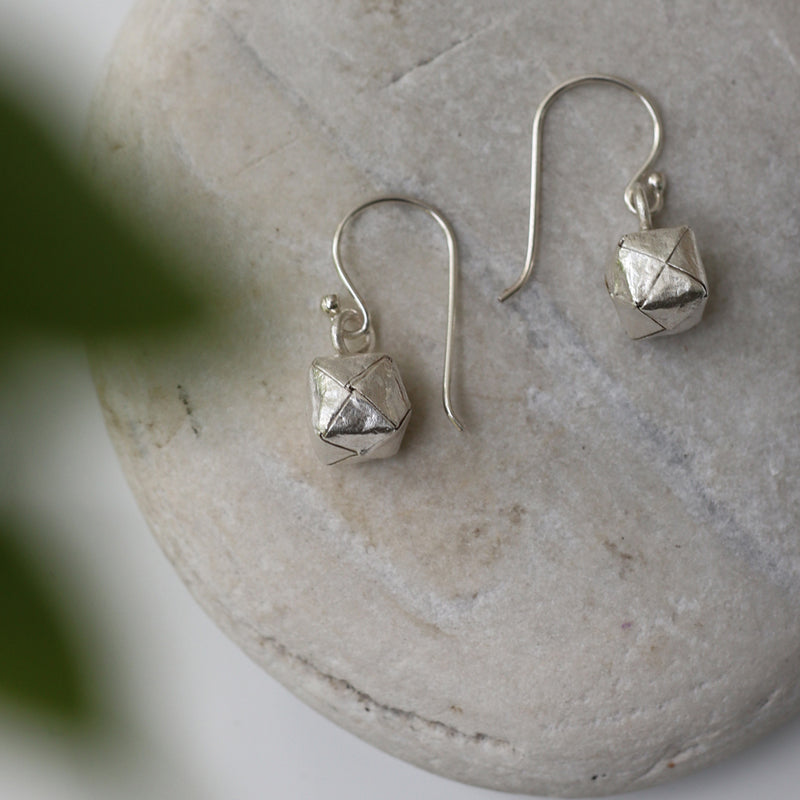BASKET Handmade Silver Hook Earrings