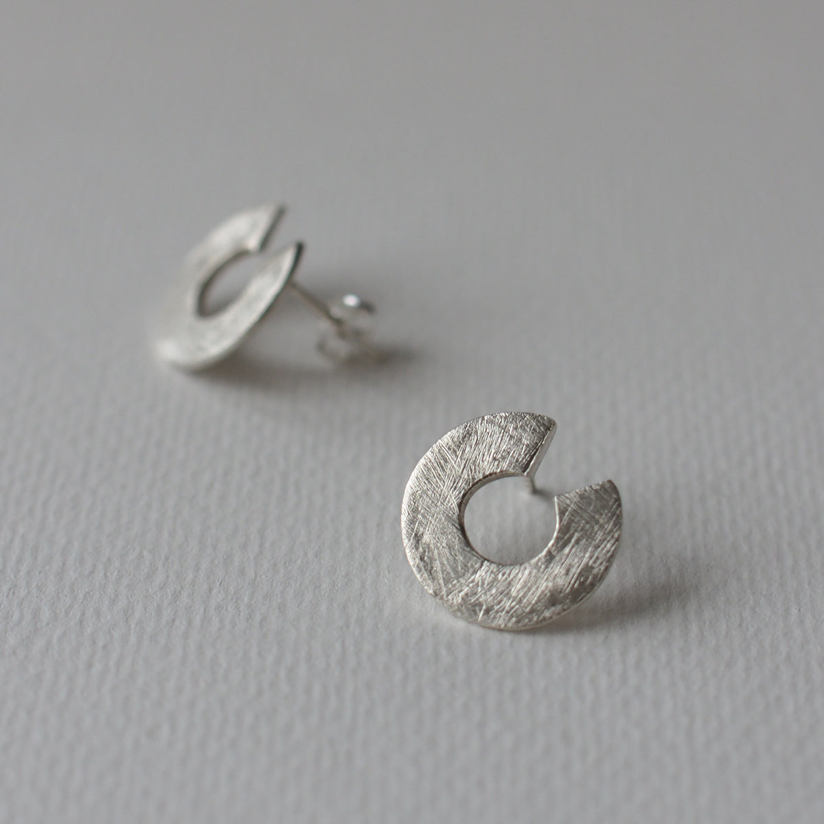 C Handmade Silver Earrings