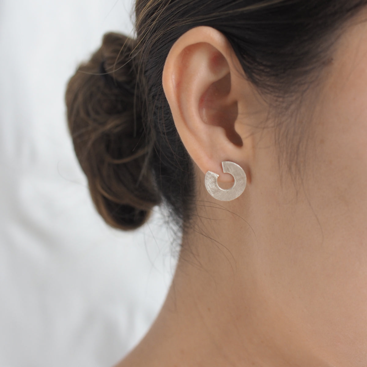C Handmade Silver Earrings