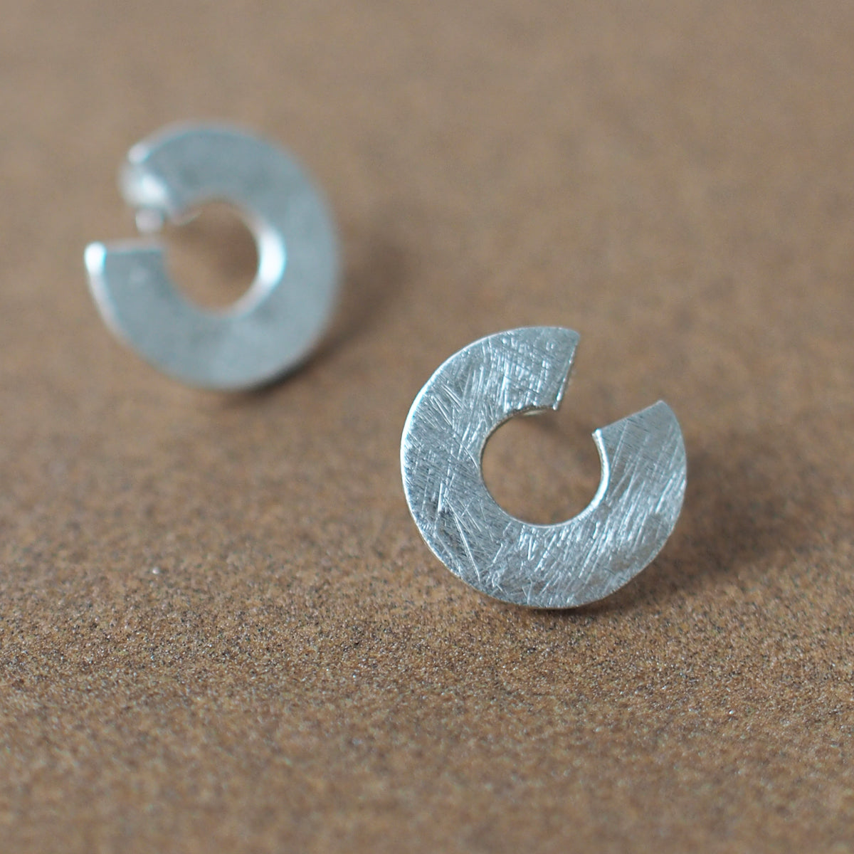 C Handmade Silver Earrings