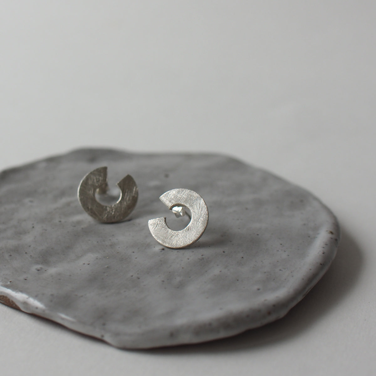 C Handmade Silver Earrings