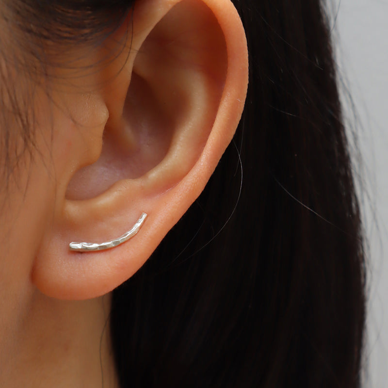 CORAL Handmade Silver Climber Earrings