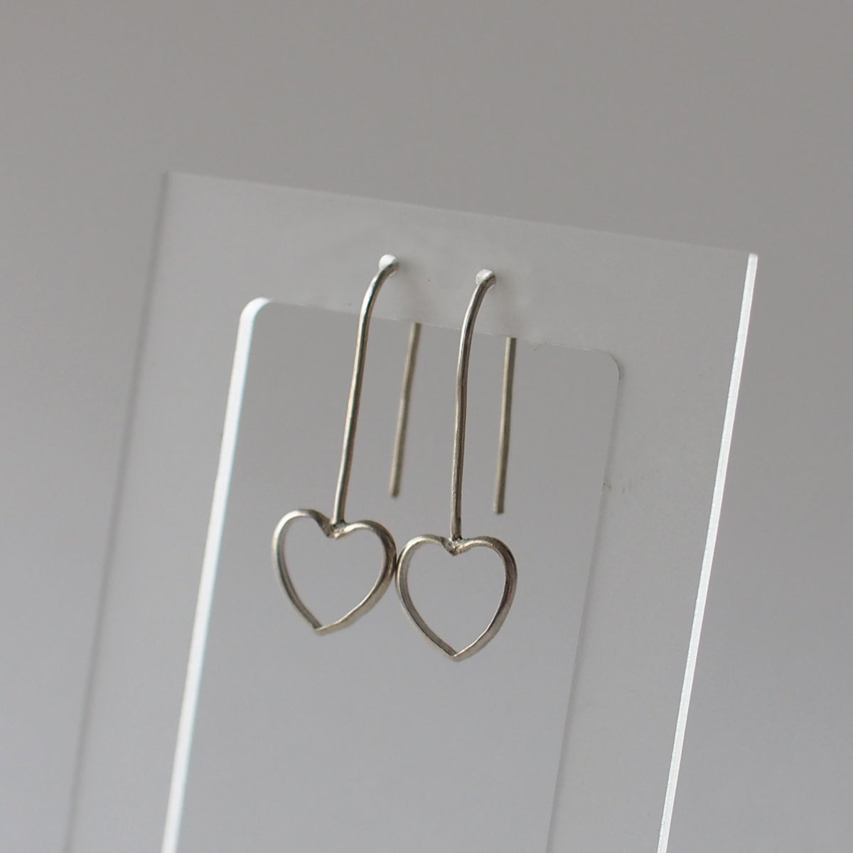 HEART Handmade Silver Hook Earrings