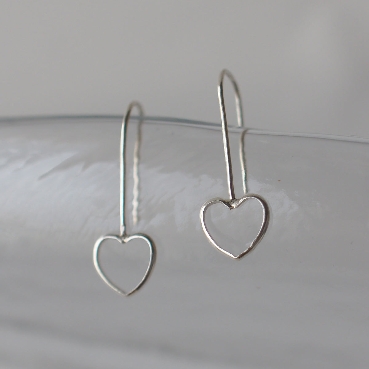 HEART Handmade Silver Hook Earrings