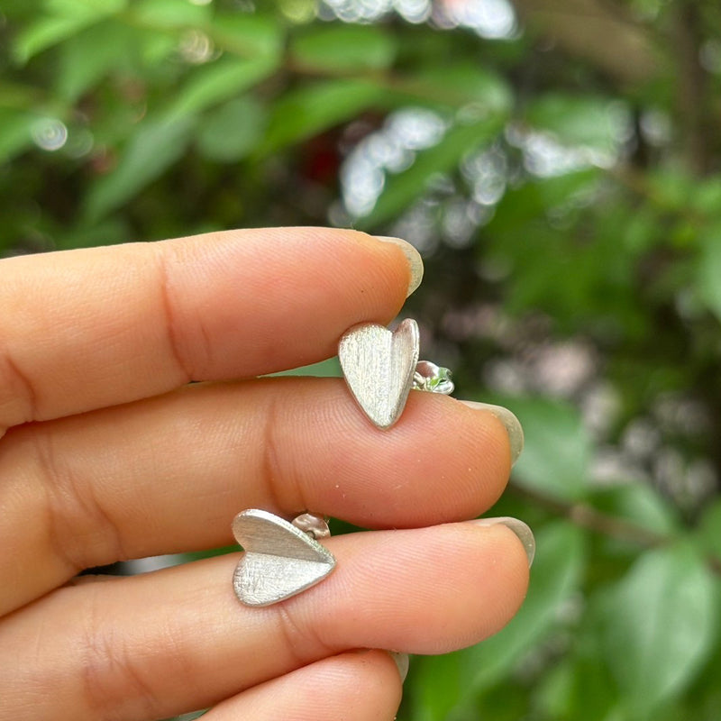 HEART LEAF Handmade Silver Earrings