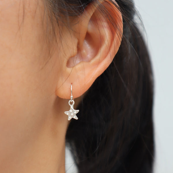 STARFISH Handmade Silver Hook Earrings
