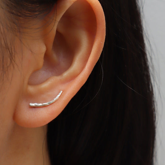 CORAL Handmade Silver Climber Earrings