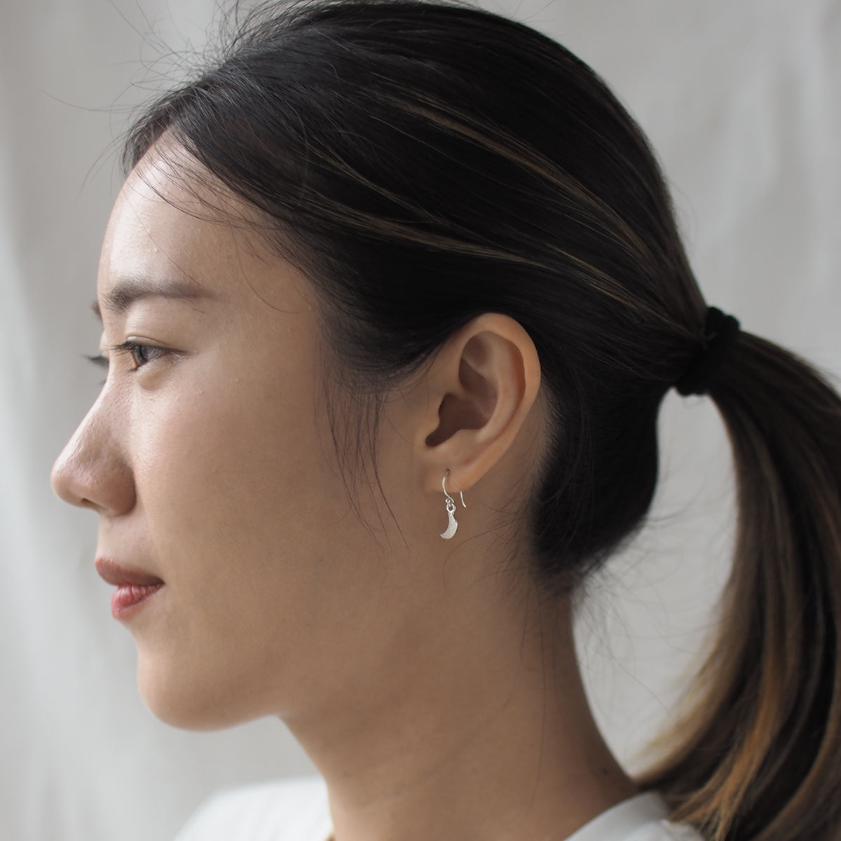 CRESCENT Handmade Silver Hook Earrings