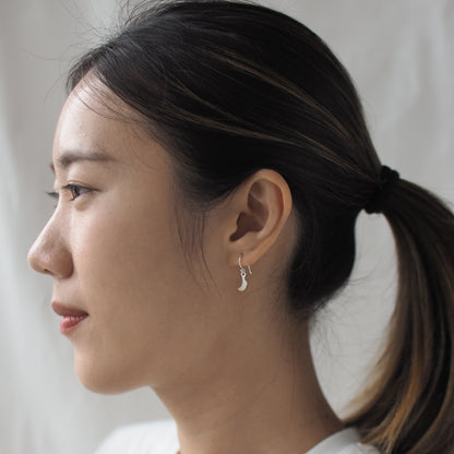 CRESCENT Handmade Silver Hook Earrings