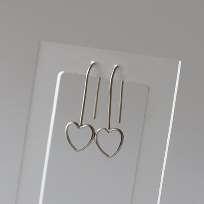 HEART Handmade Silver Hook Earrings
