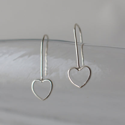 HEART Handmade Silver Hook Earrings