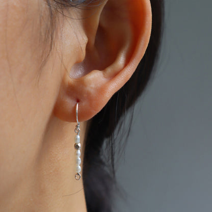 PEARL Handmade Silver and Pearl Beads Hook Earrings