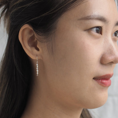PEARL Handmade Silver and Pearl Beads Hook Earrings