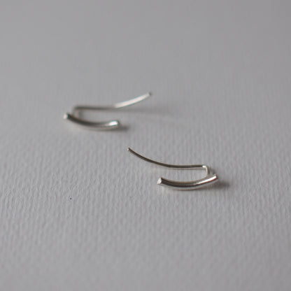 SMILE  Handmade Silver Climber Earrings