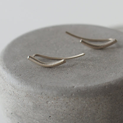 SMILE  Handmade Silver Climber Earrings