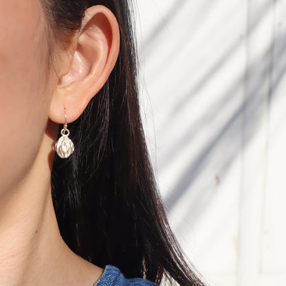 STAR FRUIT Handmade Silver Hook Earrings