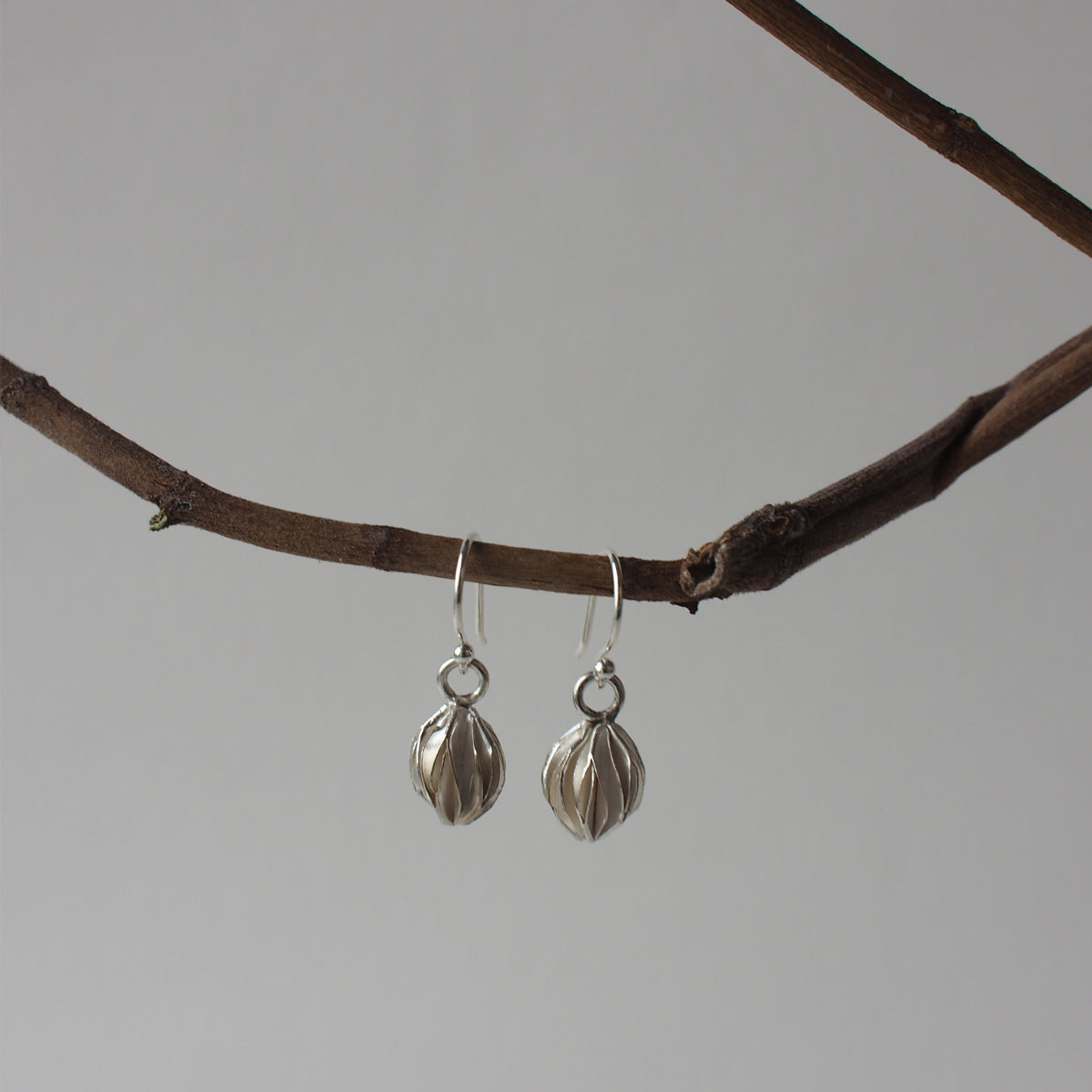 STAR FRUIT Handmade Silver Hook Earrings